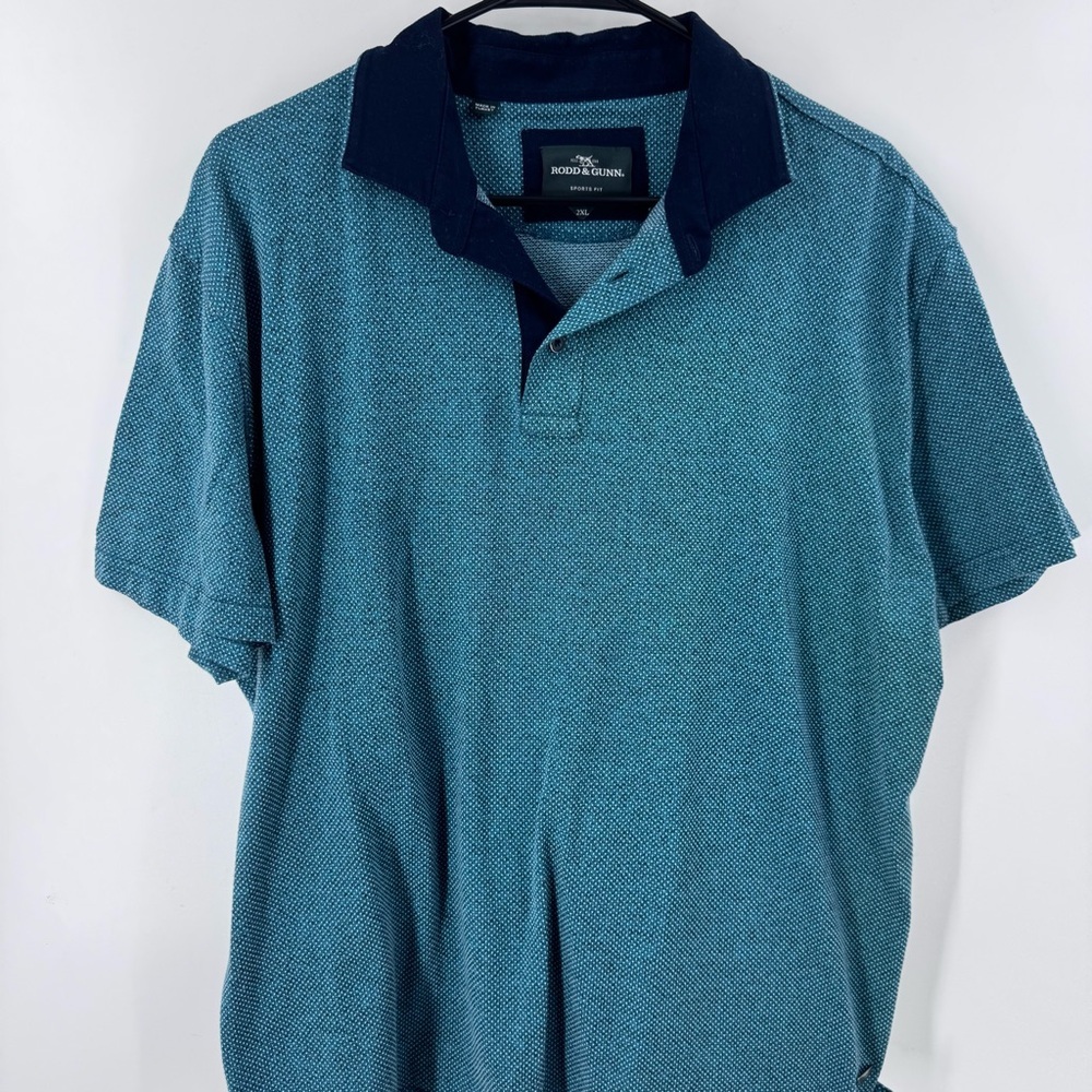 Rodd & Gunn Blue /Green Polo Shirt‎ Classic Design- Sports fit